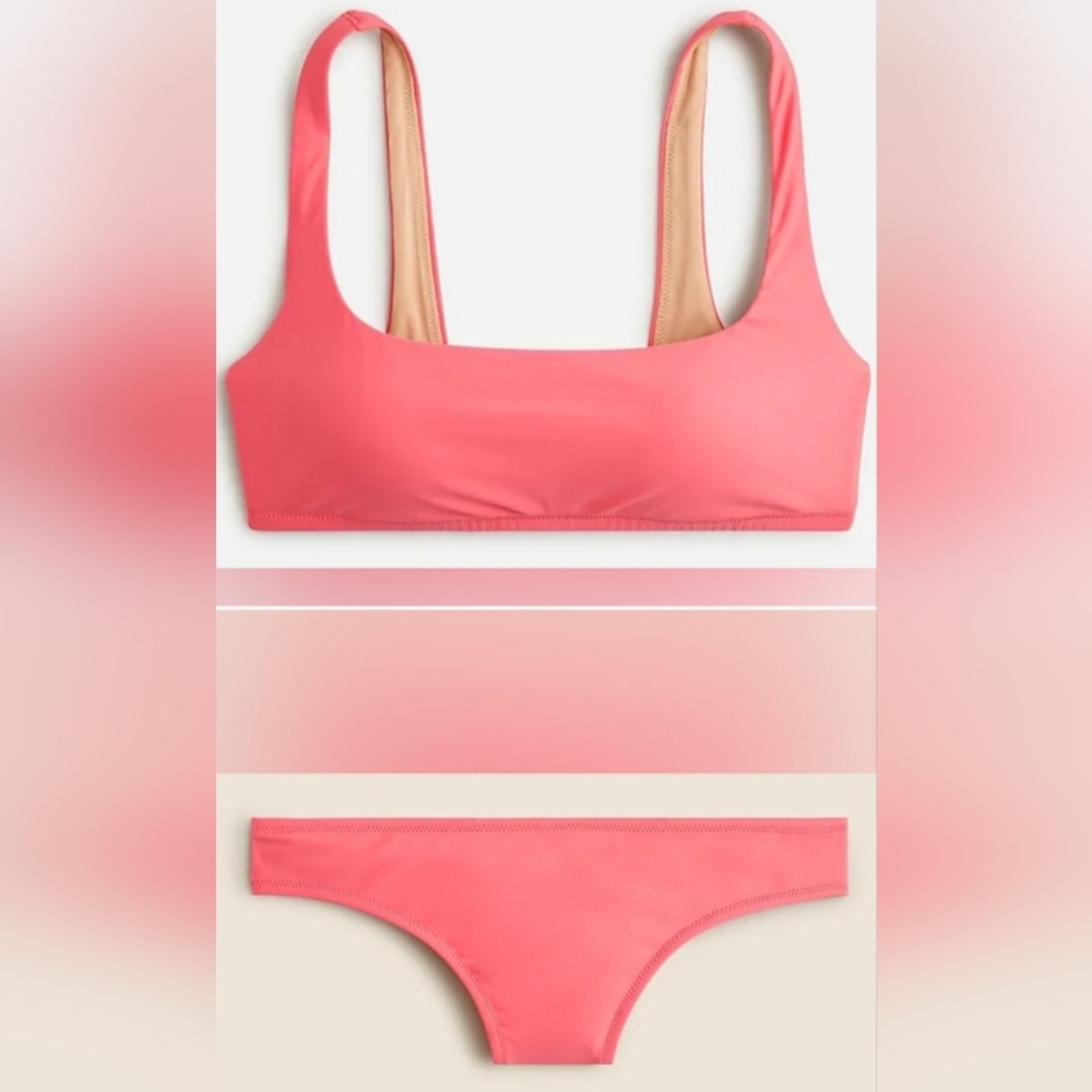XXL/XXL J. Crew Swim Squareneck Bikini Top Hipster Full Coverage Bikini Set